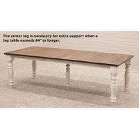 Ansonia Turned Leg Farmhouse White & Wood Extending Dining Table | O-CS&RWO-CO