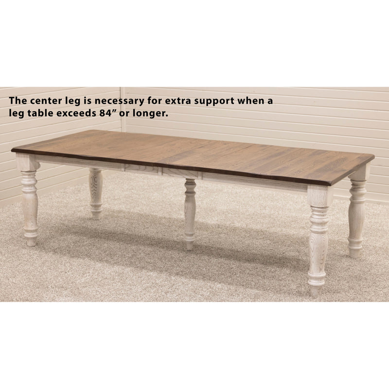Ansonia Turned Leg Farmhouse White & Wood Extending Dining Table | O-CS&RWO-CO