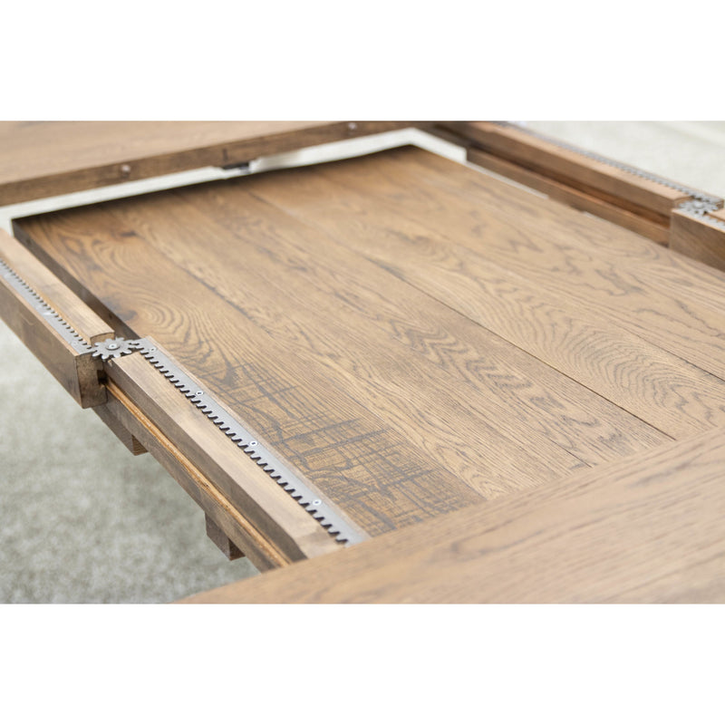 Ansonia Turned Leg Farmhouse White & Wood Extending Dining Table | O-CS&RWO-CO