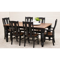 Ansonia Turned Leg Farmhouse Black & Wood Extending Dining Table | M-EB&C-GB