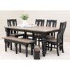 Ansonia Turned Leg Farmhouse Black & Wood Extending Dining Table | M-EB&DCD