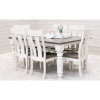 Ansonia Turned Leg Farmhouse White & Wood Extending Dining Table | M-CS&DCD