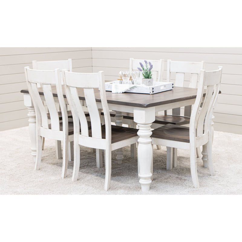 Ansonia Turned Leg Farmhouse White & Wood Extending Dining Table | M-CS&DCD