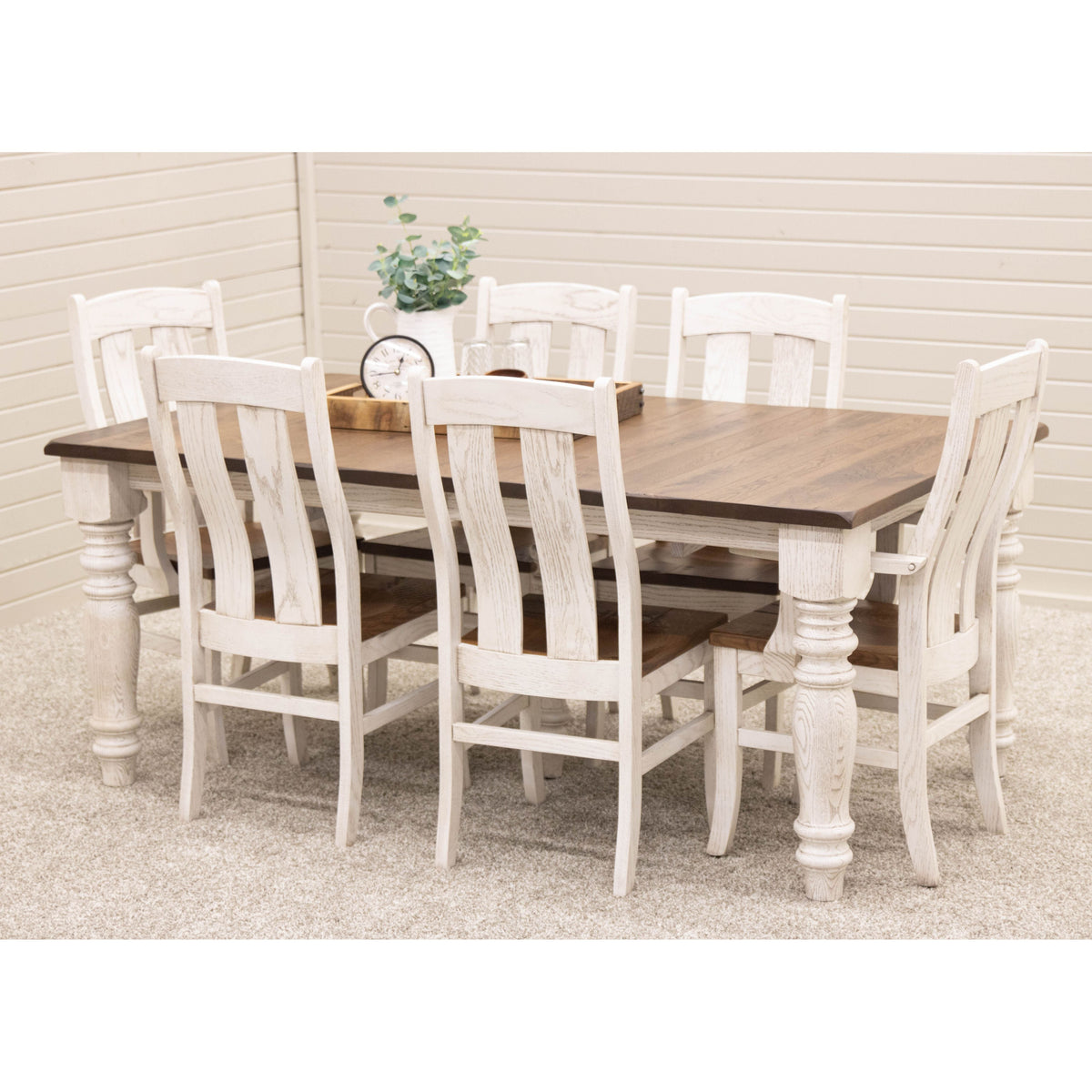 Anaheim White & Wood Arm Dining Chair | O-CS&RWO-CO