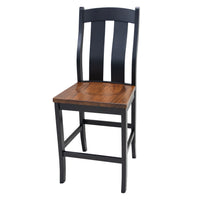Anaheim Black & Wood 24" Stationary Bar Stool | M-EB&E-MC
