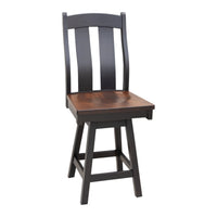 Anaheim Black & Wood 24" Swivel Bar Stool | M-EB&C-GB