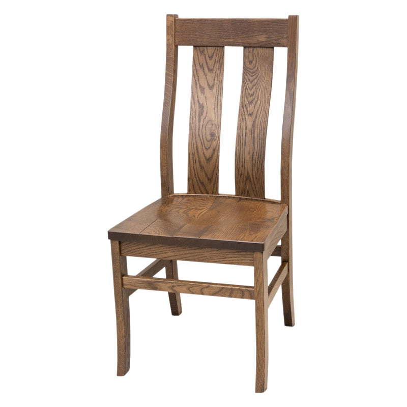 Anaheim Straight Top Rustic White Oak Wood Side Dining Chair | CO