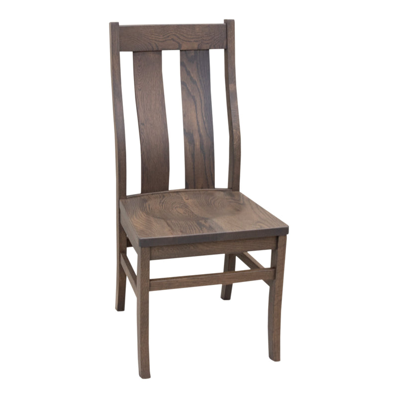 Anaheim Straight Top Rustic White Oak Wood Side Dining Chair | SB