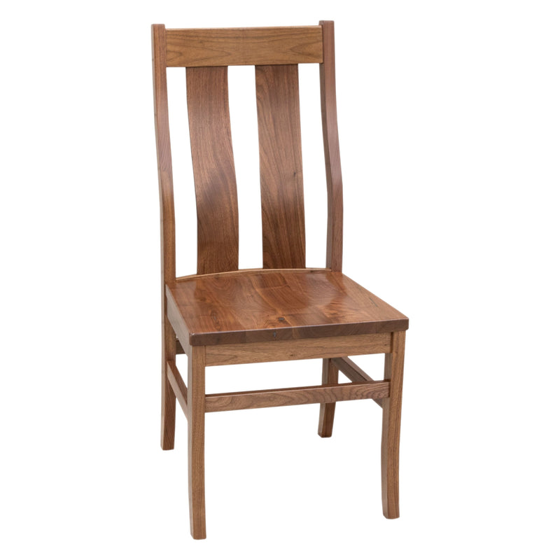 Anaheim Straight Top Walnut Wood Side Dining Chair | NAT