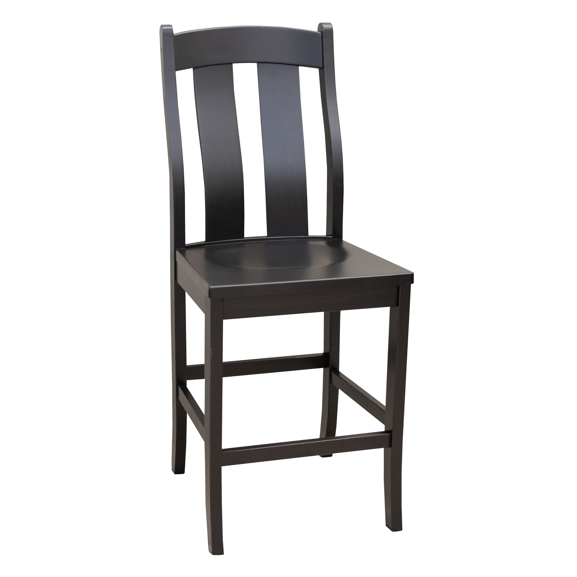 Anaheim Black Maple Wood 24" Stationary Bar Stool | EB