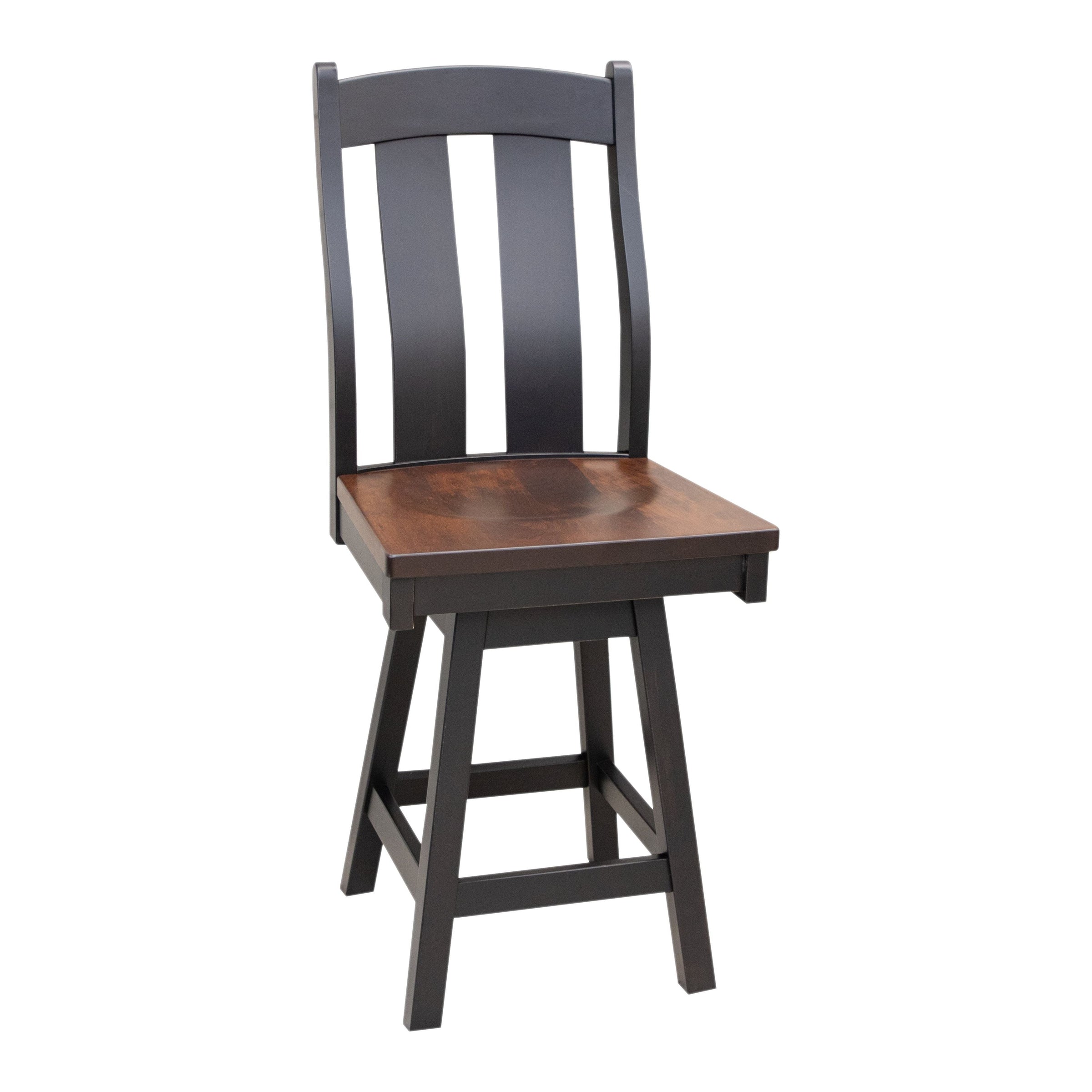 Anaheim Black & Wood 24" Swivel Bar Stool | M-EB&C-GB
