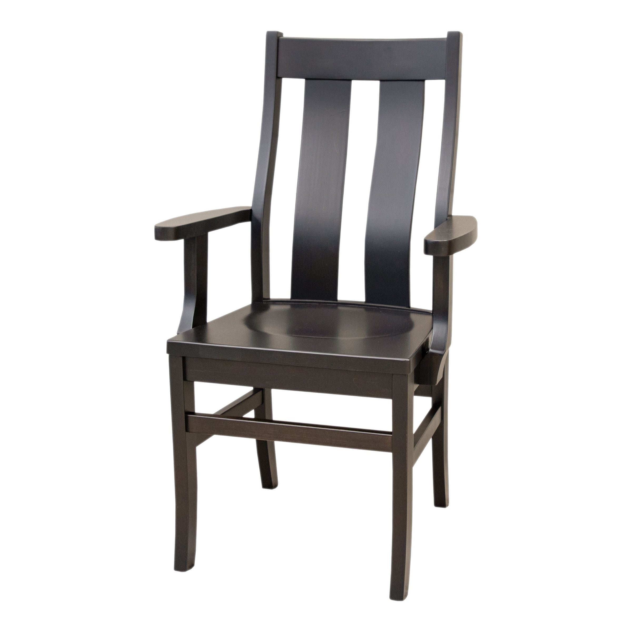 Anaheim Straight Top Maple Wood Arm Dining Chair | DK