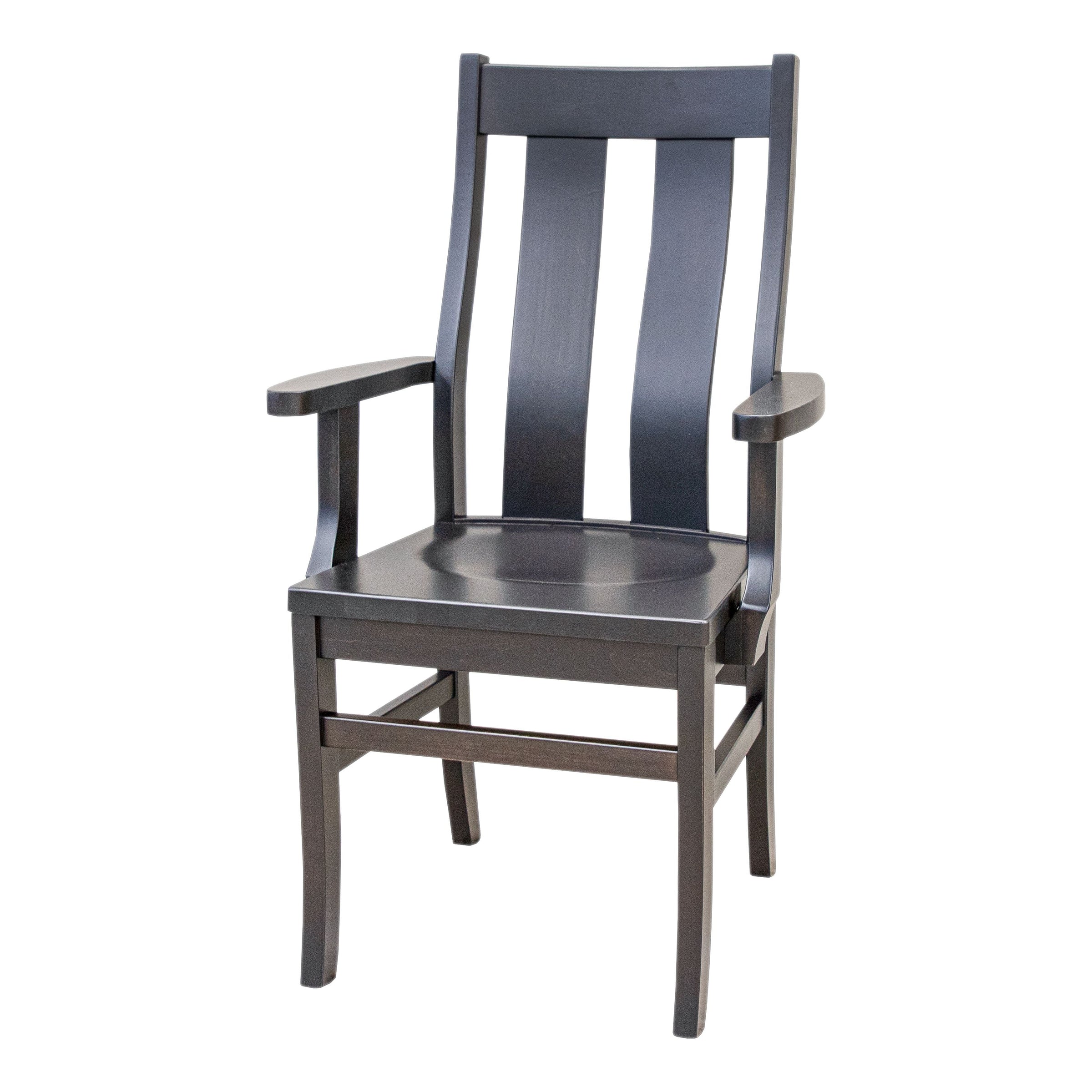Anaheim Straight Top Maple Wood Arm Dining Chair | GS