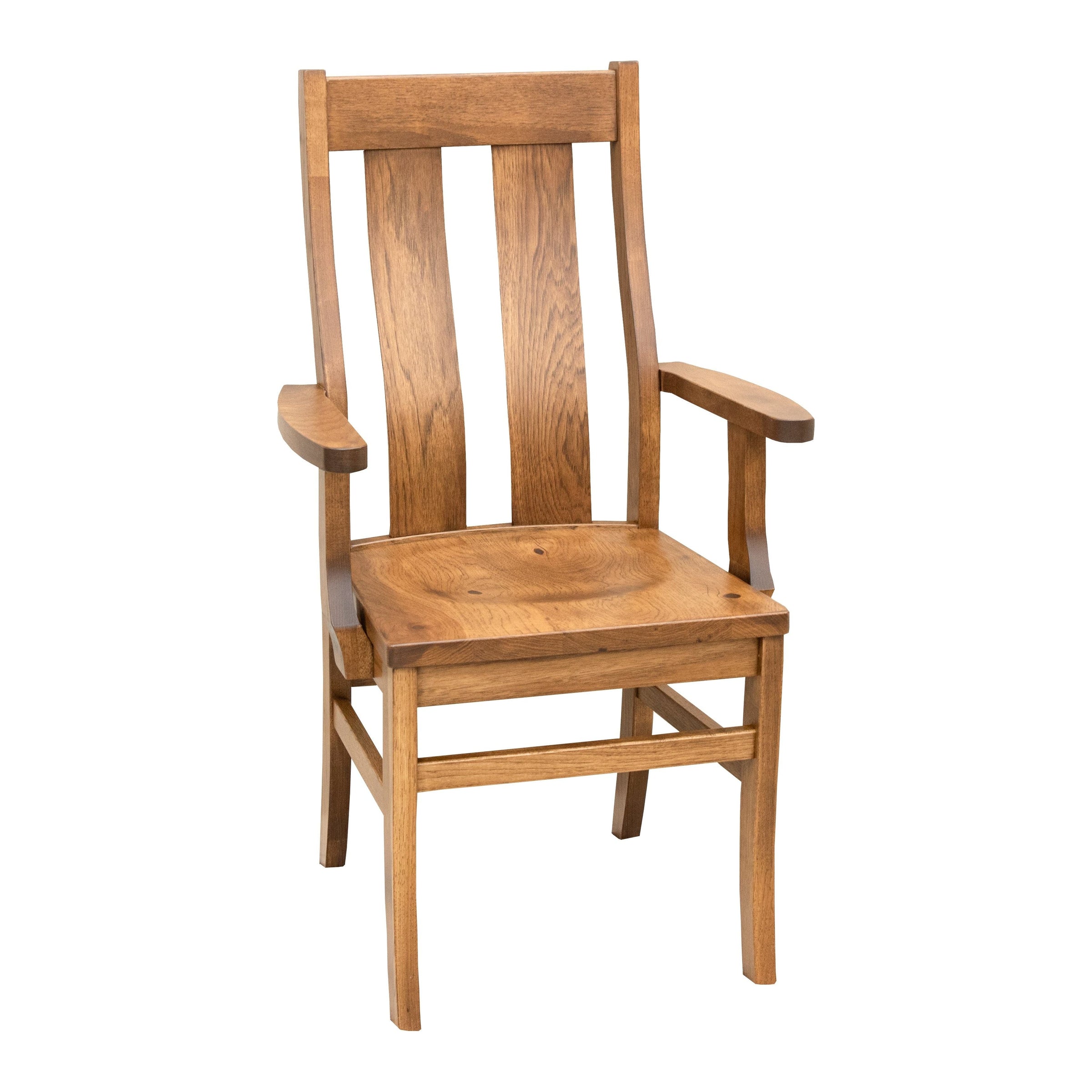 Anaheim Straight Top Hickory Wood Arm Dining Chair | HC
