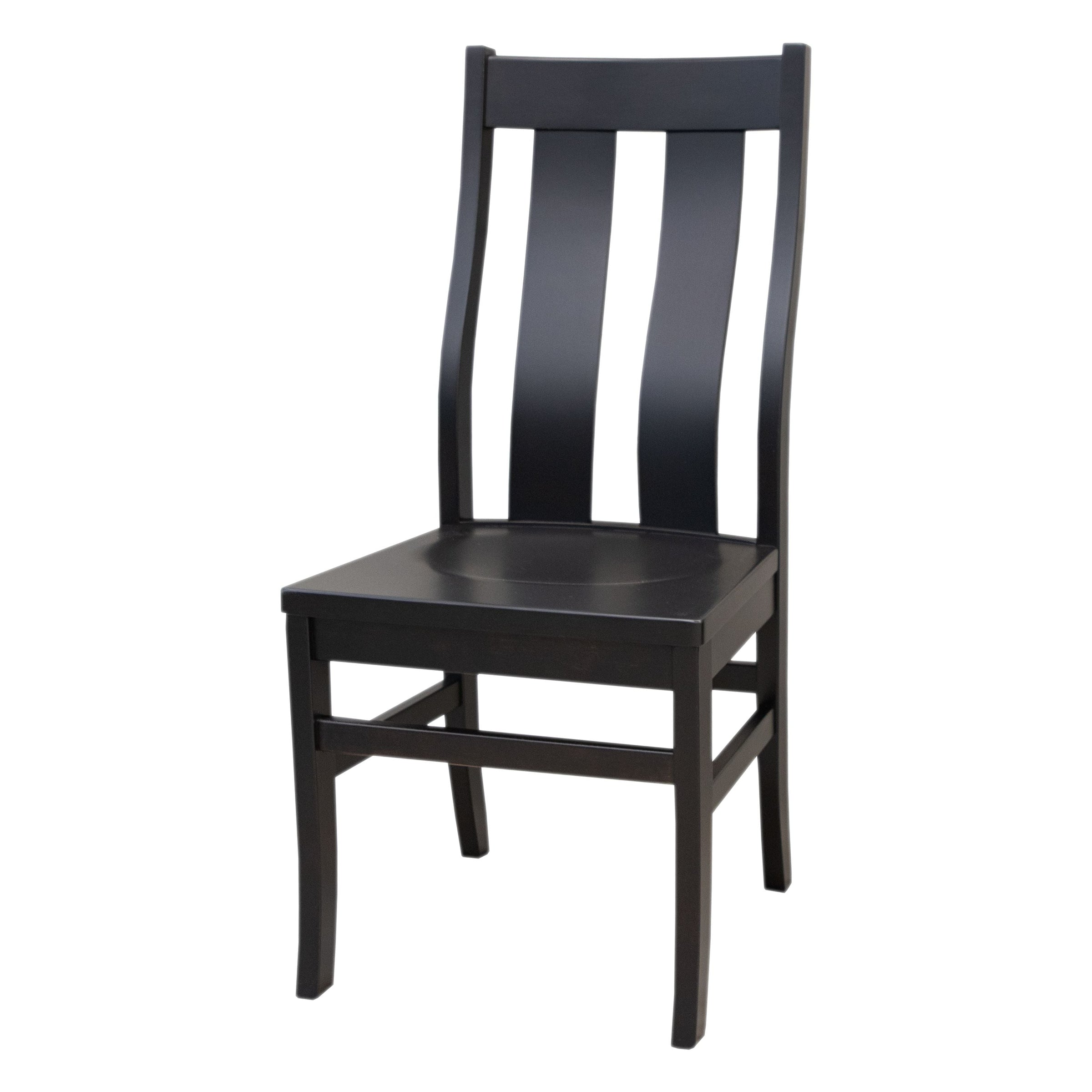 Anaheim Straight Top Black Maple Wood Side Dining Chair | EB