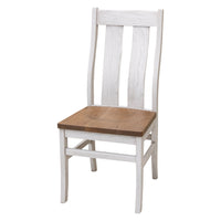 Anaheim Straight Top White & Wood Side Dining Chair | O-CS&RWO-CO