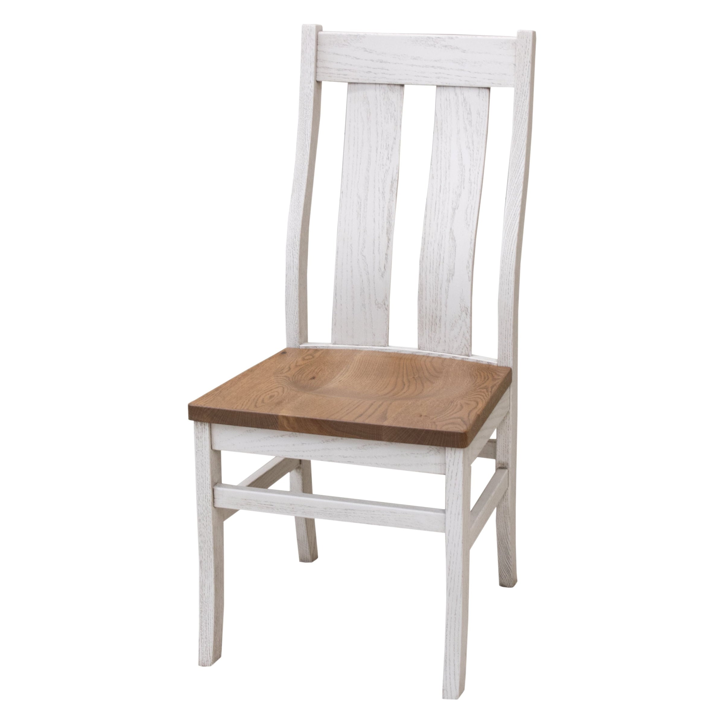 Anaheim Straight Top White & Wood Side Dining Chair | O-CS&RWO-CO