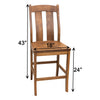 Anaheim Hickory Wood 24" Stationary Bar Stool | HC