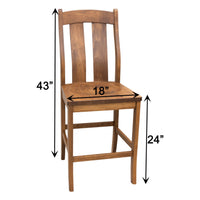 Anaheim Black Maple Wood 24" Stationary Bar Stool | EB
