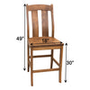 Anaheim Hickory Wood 24" Stationary Bar Stool | HC
