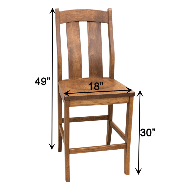 Anaheim Cherry Wood 24" Stationary Bar Stool | ASB