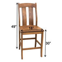 Anaheim Black Maple Wood 24" Stationary Bar Stool | EB