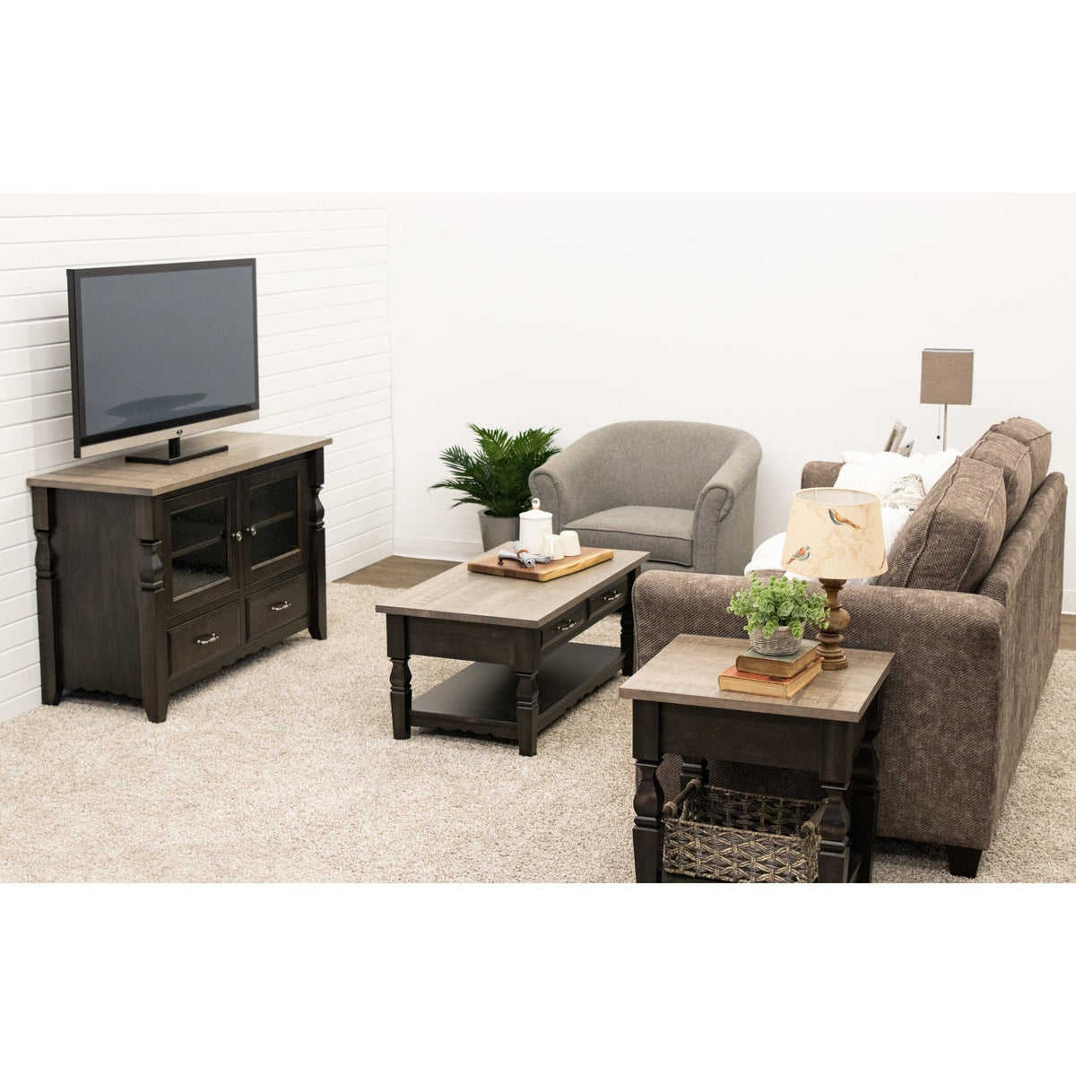 Maysville Black & Wood Large Square Open End Table | M-DK&RWO-GRB
