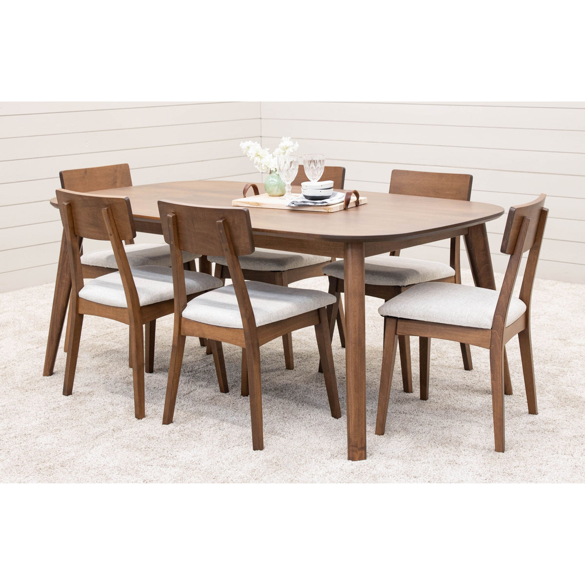 Aster Mid Century Maple Wood Extending Dining Table | HC