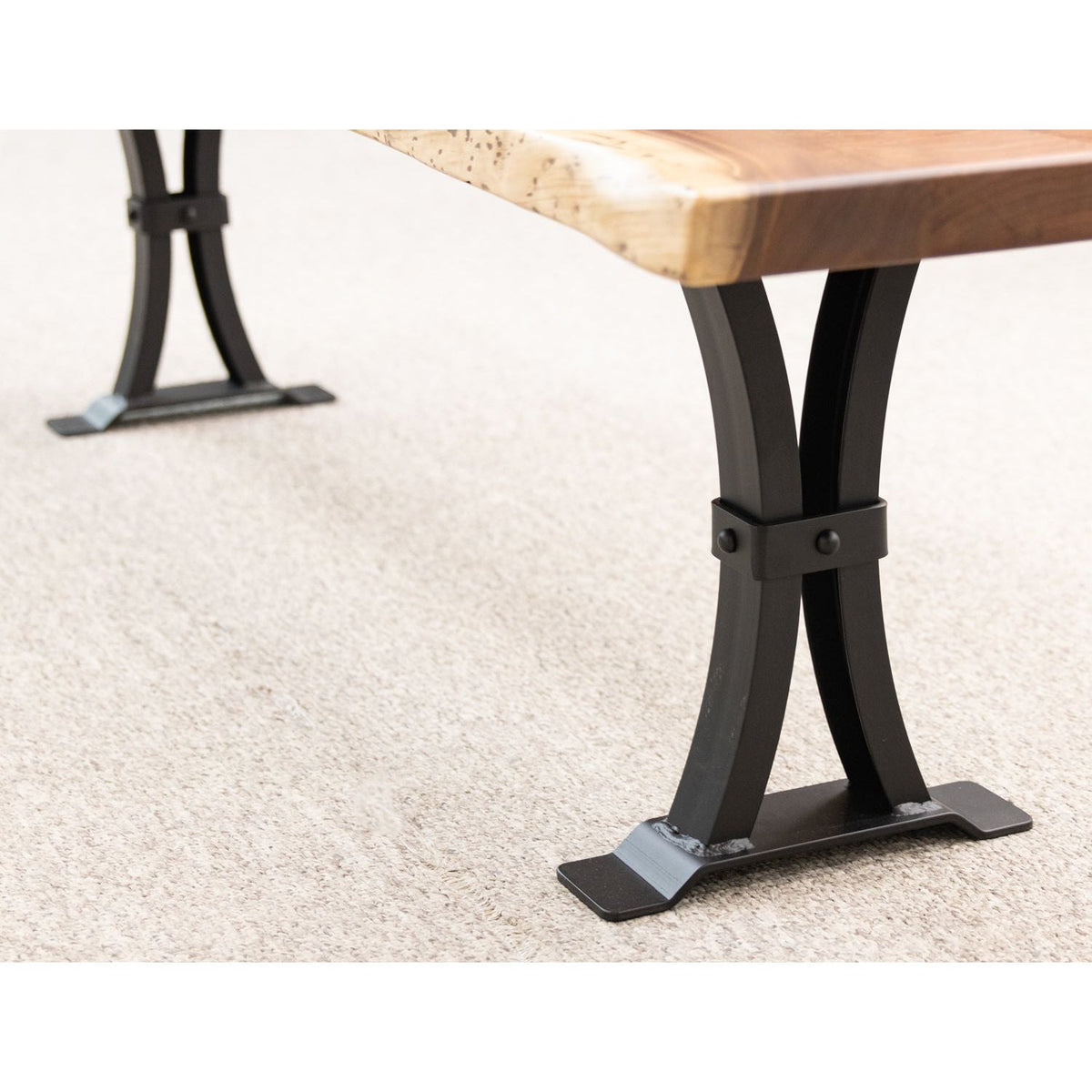 Live Edge Walnut Wood Dining Bench