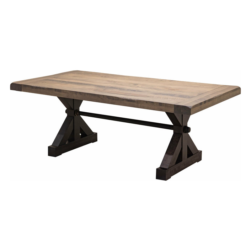 Alice Trestle Black & Wood Extending Dining Table with Built-Down Top | M-DK&SP