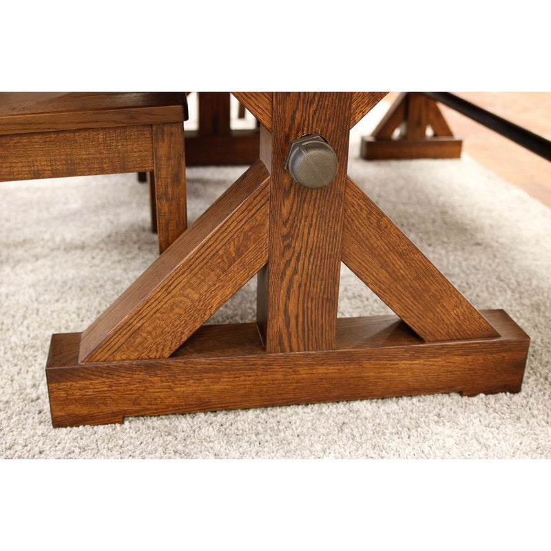 Alice Trestle Quarter Sawn White Oak Wood Dining Table | GB