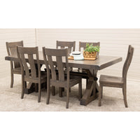 Alice Trestle Oak Wood Extending Dining Table with Built-Down Top | AS