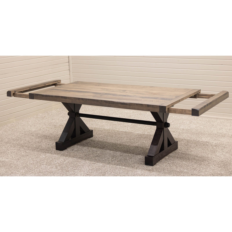 Alice Trestle Black & Wood Extending Dining Table with Built-Down Top | M-DK&SP
