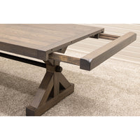 Alice Trestle Oak Wood Extending Dining Table with Built-Down Top | AS