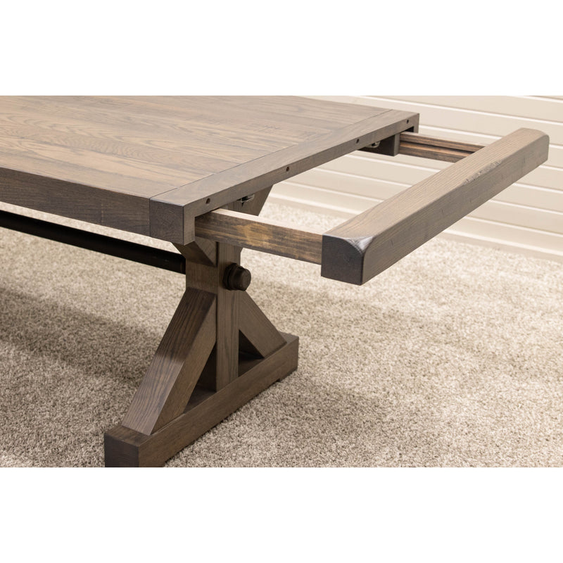 Alice Trestle Oak Wood Extending Dining Table with Built-Down Top | AS