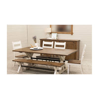 Alice Trestle White & Wood Dining Table | M-CS&RQSWO-CO