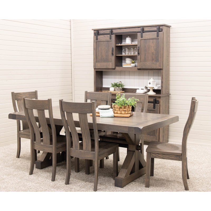 Barn Door Oak Wood Wine Hutch | AS