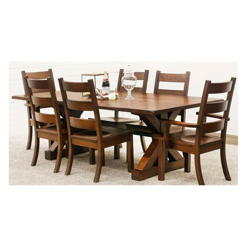 Alice Trestle Quarter Sawn White Oak Wood Dining Table | GB