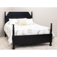 Ashland Full Black Maple Wood Four Poster Bed | EB