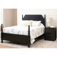 Ashland California King Black Maple Wood Four Poster Bed | EB