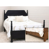 Ashland Queen Black Maple Wood Four Poster Bed | EB