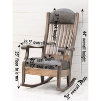 American Grey Leather Rocker | M-RT