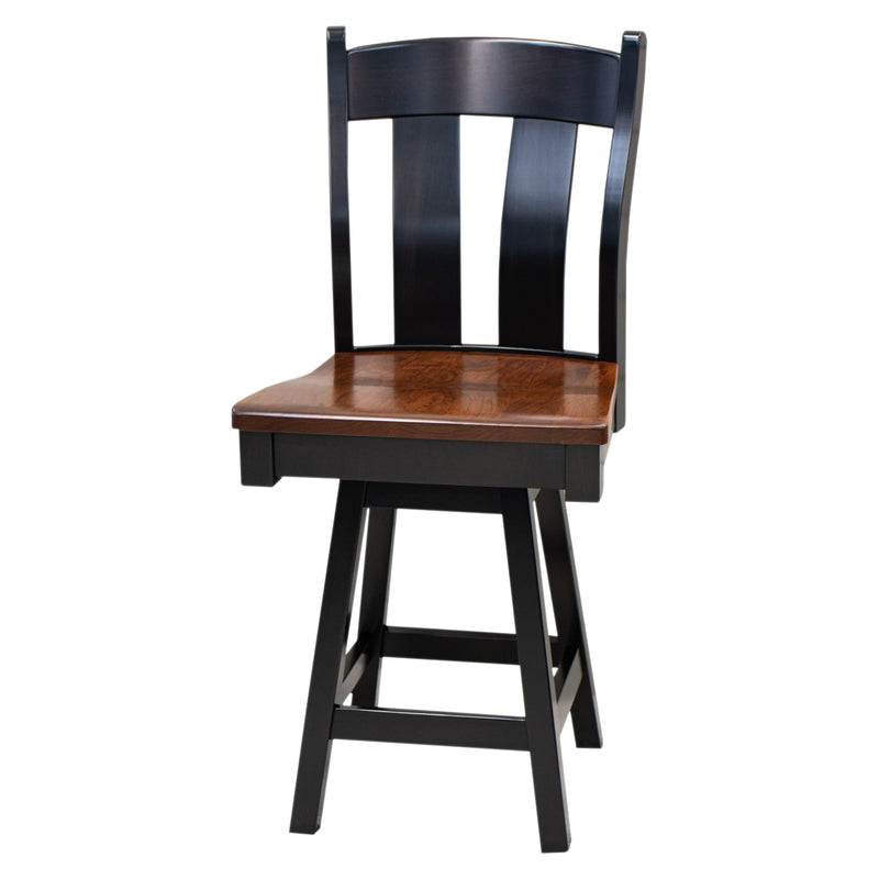 Augusta Black & Wood 24" Swivel Bar Stool | M-EB&C-MC