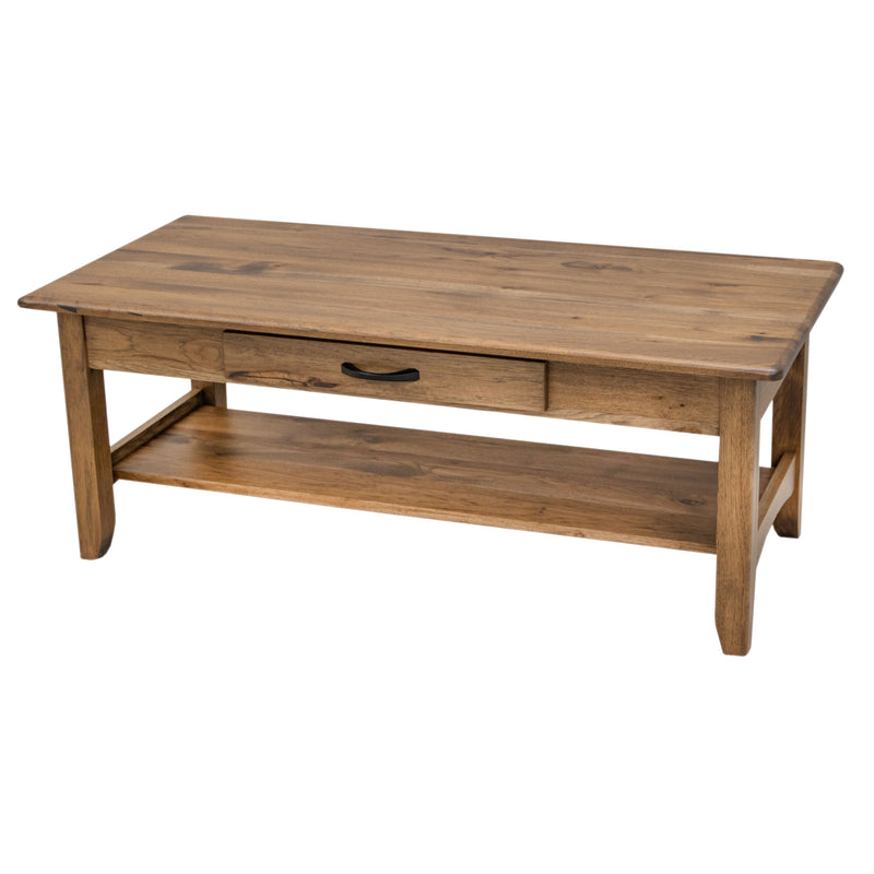 Augusta Hickory Wood Rectangle Open Coffee Table | CO