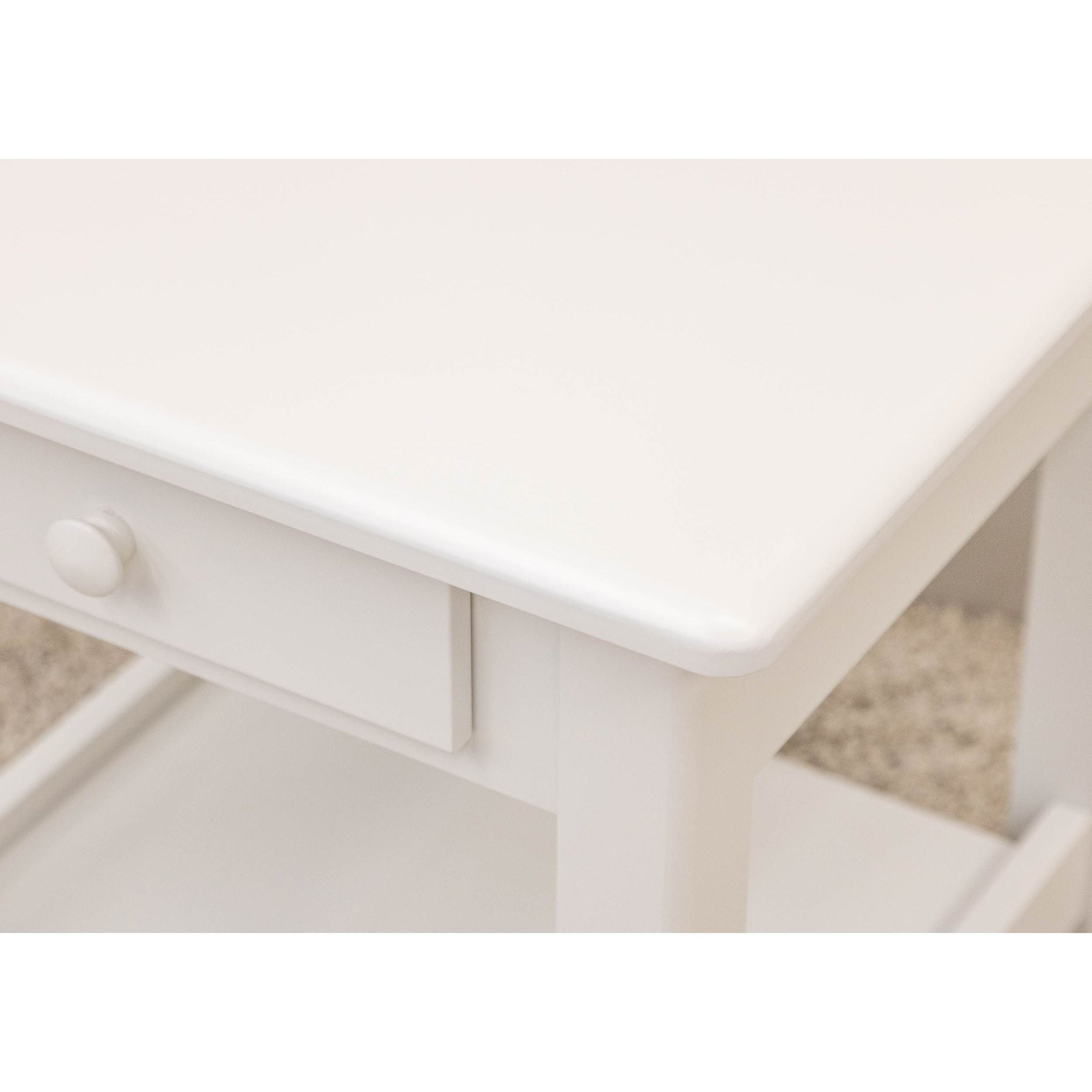 Augusta White Maple Wood Large Square Open End Table | DW