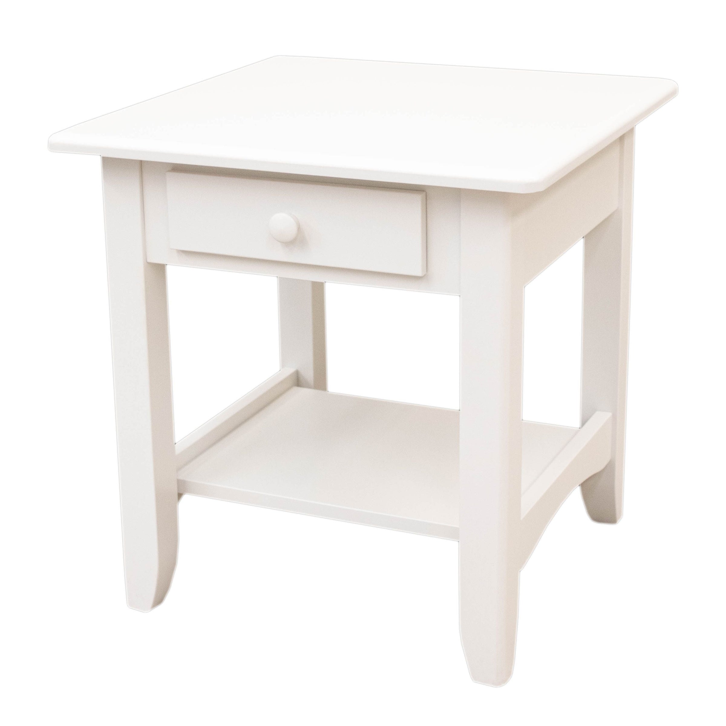 Augusta White Maple Wood Large Square Open End Table | DW
