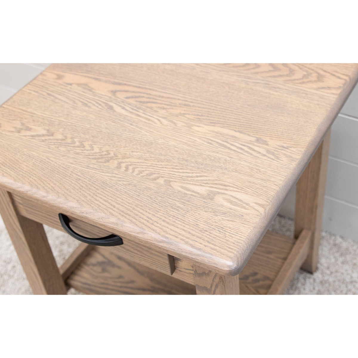 Augusta Oak Wood Large Square Open End Table | VD