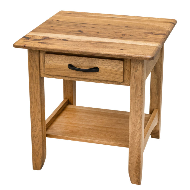 Augusta Hickory Wood Large Square Open End Table | HC