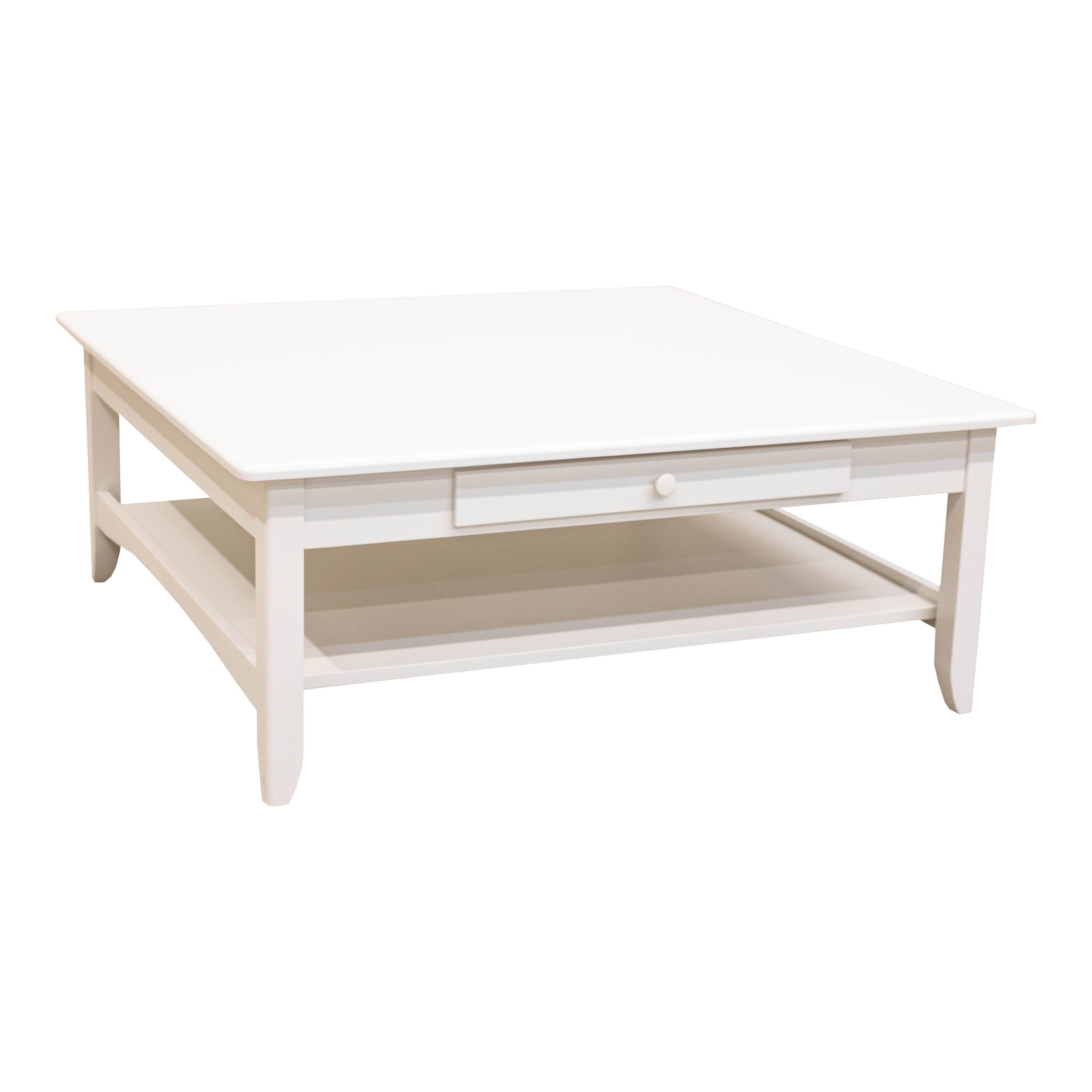 Augusta White Maple Wood Square Open Coffee Table | DW