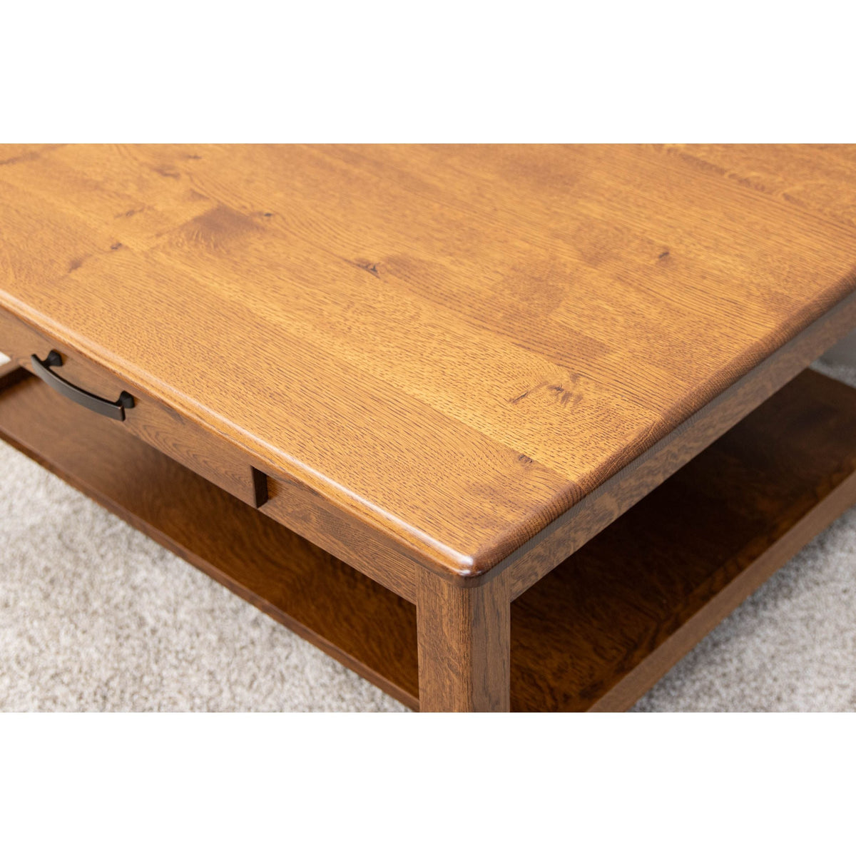 Augusta Quarter Sawn White Oak Wood Square Open Coffee Table | MC